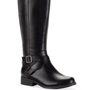 Style & Co Margoo Riding Boots Black Regular Calf 6M Block Heel MSRP $59